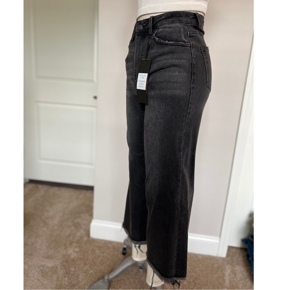Risen High Rise Cropped Wide Leg Jeans (RDP1025) Black  NWT - Picture 7 of 10